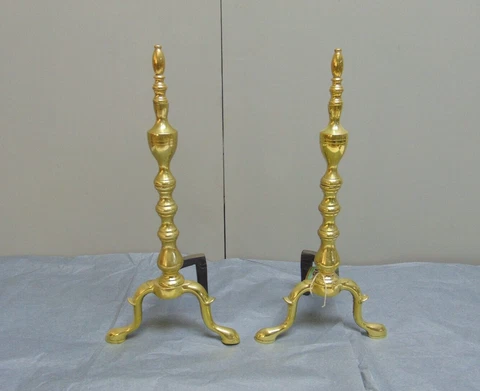 Andirons Fire Side Dogs Brass Ref 391B Cover