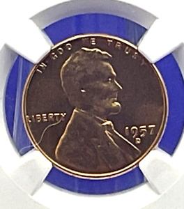 🏆 1957-D LINCOLN WHEAT CENT 1C NGC MS 66 RD 🔥 Fire Red Color UNCIRCULATED Coin