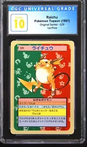 Topsun Blue Back #26 RAICHU CGC 10 Pristine - Japanese Pokémon Card - Picture 1 of 2