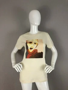 American Apparel Cotton Beige Graphic T Shirt Size L - Picture 1 of 5