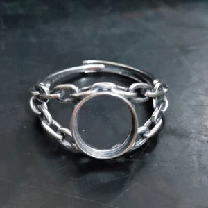 10*12mm 925 STERLING SILVER Semi Mount base blank Pad ring findings diy - Picture 1 of 4