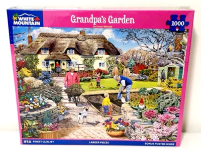 Rompecabezas de jardín del abuelo de White Mountain 1000 piezas más grandes 24 x 30 ¡Nuevo! Foto 1 de 4