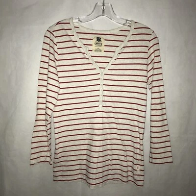 Top Levis para mujer escote con muescas en L manga larga a rayas usado B4 Foto 1 de 4