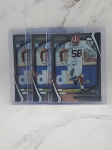 3 Lot 2021 Panini Absolute Football #156 Christian Barmore Base Rookie Patriots - Bild 1 von 2