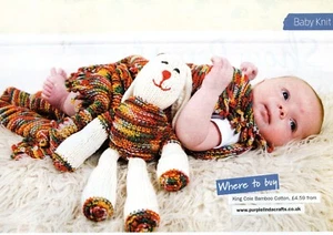 ~ Pull-Out Knitting Patterns For Lady's Beautiful Shawl & Baby Blanket & Bunny ~ - Picture 1 of 3