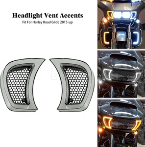 For Harley Touring Road Glide ST FLTRXST 2015-2023 LED Headlight Trim Fairings - Picture 1 of 9