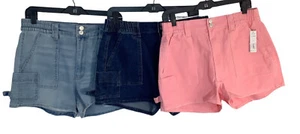 Lot of 3 NO BOUNDARIES Carpenter Elastic Back Shorts Dark Wash Juniors 17 - Picture 1 of 7