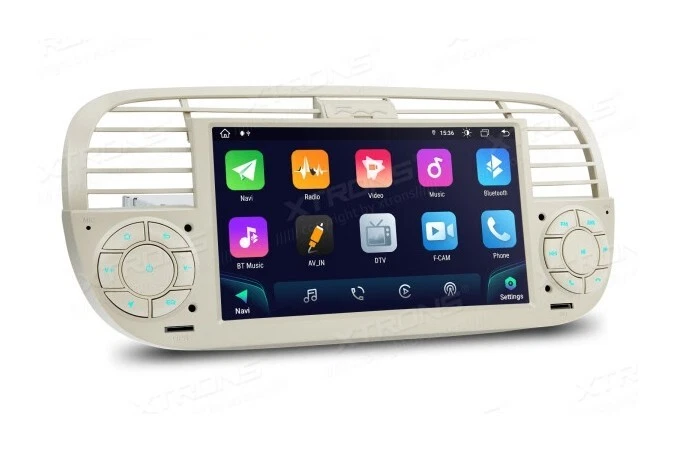 CAR TABLET BIANCO per Fiat 500 autoradio Android 14 4G RAM + 64G ROM wi-fi GPS7" - Immagine 1 di 4