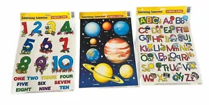 Window Cling Sets of Early LEARNING LESSONS ABC's, 1,2,3, Planets GREAT FOR HOME - Picture 1 of 6