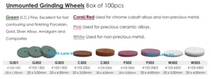 Meta Dental Lab unmontierte Schleifscheiben grün rot weiß alle Größen Box/100 - Bild 1 von 10