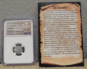 Mexico 1/2 Reale NGC El Cazador Shipwreck Genuine Authentic - Mexican 1/2 Real - Picture 1 of 6