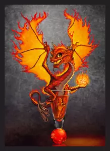 50 MTG Standard Kartenhüllen zum Schutz Ihres Decks - Fireball Drink Dragon - Bild 1 von 7