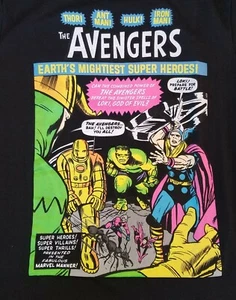 MARVEL AVENGERS #1 Thor Loki Hulk Comics Retro Cotton Black T-Shirt Small S gift - Picture 1 of 5