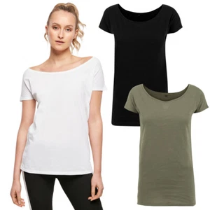 Build your Brand Ladies Wideneck Tee Damen T-Shirt bedruckbar Baumwolle Jersey - Bild 1 von 32