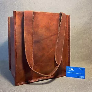 Leather Shopping Bag Market SHOP Goat Leather - Picture 1 of 10