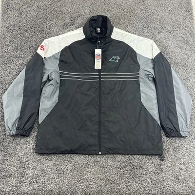 Jaqueta Carolina Panthers Masculina XL Reebok Zíper Esportivo Ilustrado Quebra-Vento - Imagem 1 de 4