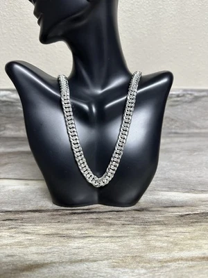20 inch Silver Plated Curb Chain 9mm 64.84 grams Foto 1 de 4