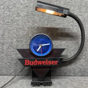 Lámpara de escritorio o pared vintage 1991 Budweiser reloj barra de luz EE. UU. Anheuser-Busch - Imagen 1 de 6