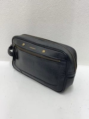 BURBERRY Second Bag Leather Black Plain   from Japan - Image 1 of 4