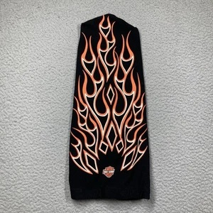 Harley Davidson LOGO and Flames Ponytail Holder Stocking Cap Black Stretch Biker - Bild 1 von 12