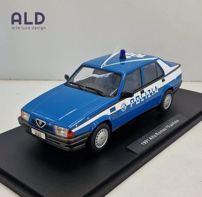 modellino auto scala 1/18 alfa romeo 75 della polizia modellini diecast - Immagine 1 di 4