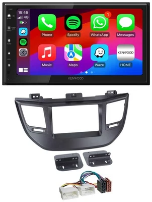 Kenwood MP3 USB DAB 2DIN Bluetooth Autoradio für Hyundai Tucson ab 15 schwarz - Bild 1 von 4