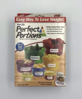 Perfect Portions Control Containers 14 Piece Set Weight Loss Get Fit Diet NEW - Image 1 of 4