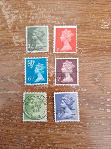 Gran Bretaña de 1970 - definitivos - colección de 6 estampillas postales usadas - Imagen 1 de 1