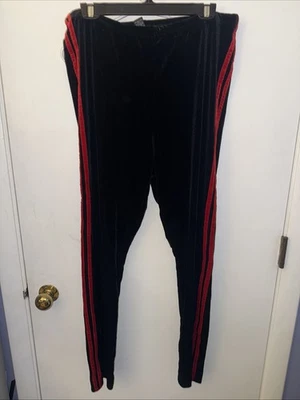Rue 21 XL 14 черный бархат красный полоски повседневные брюки узкие ноги - Изображение 1 из 4
