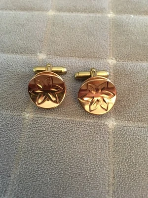 VTG Gret Barkin Copper Floral Hand Wrought Men’s Cufflinks New Hope Pa - Image 1 of 4