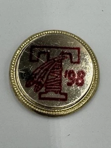 Vintage 1998 Circular Lapel Pin With Letter T - Picture 1 of 4