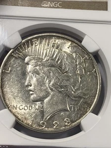 1923-D $1 Silver Peace Dollar NGC AU 55 Item 9319 - Picture 1 of 4