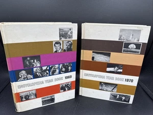 Vintage Encyclopedia Year Book 1969 & 1970 Hard Cover Good Condition - Picture 1 of 14