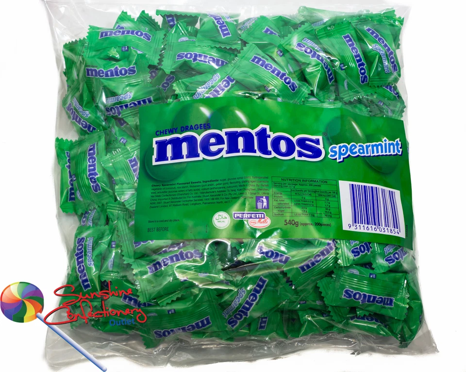 MENTOS - Spearmint Chews - 200 pieces - Conference / Expo Sweets Post Included - image 1 of 1