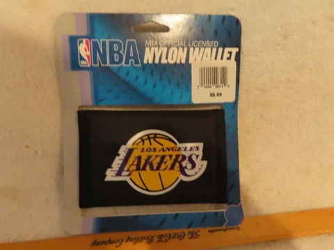 Lot Of 5 NBA Official Licensed Tri Fold Los Angeles Lakers Nylon Wallets NEW Cover