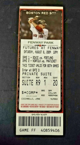 FUTURES AT FENWAY 8 8 2009 BOSTON RED SOX FENWAY PARK VINTAGE FULL TICKET RARE Cover