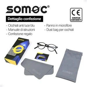 OCCHIALI DA LETTURA UOMO DONNA SENZA GRADAZIONE ANTI LUCE BLU PC COMPUTER REGALO - Imagen 1 de 13