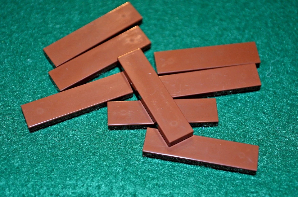 (8) Ladrillos Azulejo Acabado Suave MARRÓN 1x4 ~ Lego ~ NUEVO Foto 1 de 1