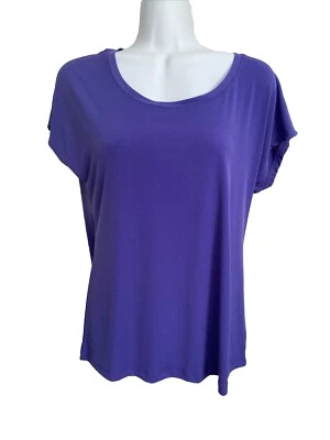 Chico’s Size 0 XS Short Sleeve Purple T Shirt Size Polyester spandex Top Casual - Image 1 of 4