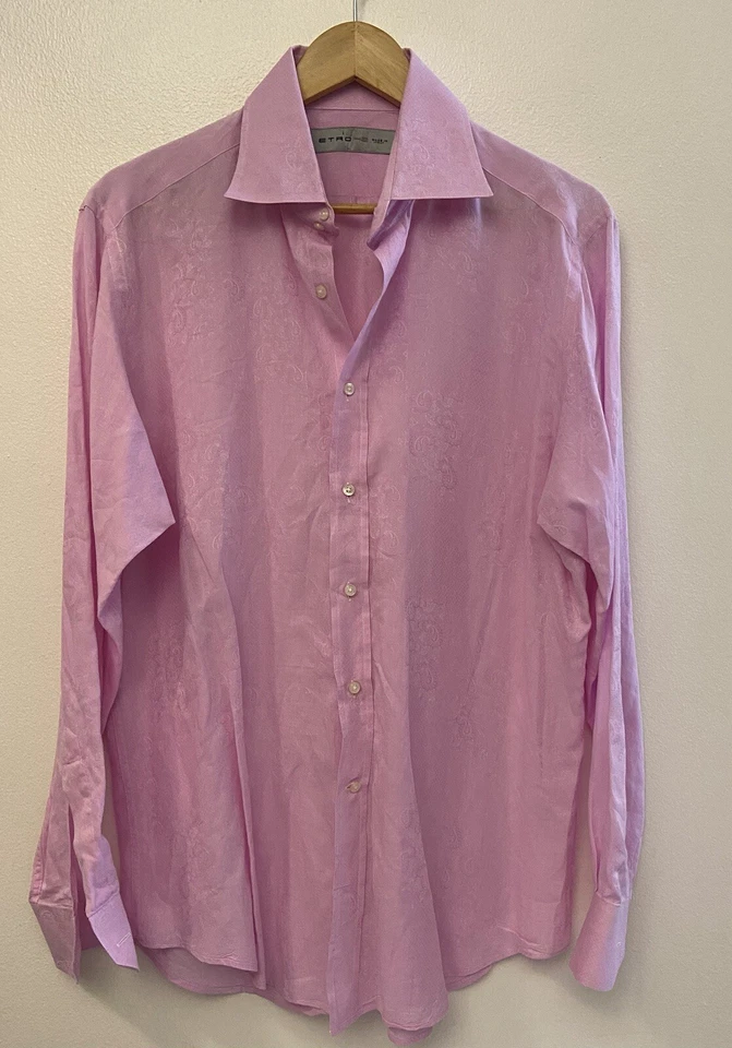 ETRO Pink Paisley Dress Shirt Size 42 - Image 1 of 4