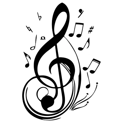 G Clef Music Note Decal Sticker Musical Band Car Wall Tumbler JDM - Image 1 of 4