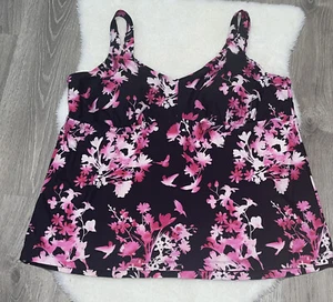 Swimsuits For All Beach Belle Pink Floral Swim Top Size 24W NWT. ( A6) - Picture 1 of 7