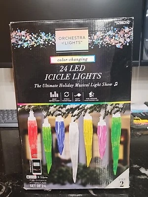 Orchestra of Light 24-Count Multi-function LED Plug-In Christmas Icicle Lights - Image 1 of 4