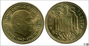 Spain 1 Peseta 1947 (52) / Beautiful franco S/C / UNC - Picture 1 of 1