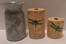Dragonfly Candleholders  & Unbranded Vase 