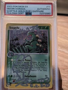 2003 Pokemon EX Rubino Scettile Holo #11 PSA Autentico Firmato Midori Harada Auto - Foto 1 di 2