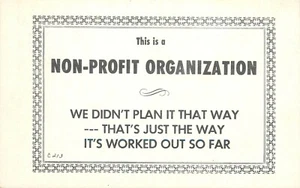 Non-Profit Organization Didn't Plan it That Way Comic Postcard - Picture 1 of 2