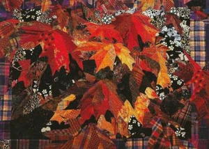 Postcard Ruth McDowell Art Quilt "Sunshine & Shadow: Leaves" 1999 MINT Oversize - Picture 1 of 1
