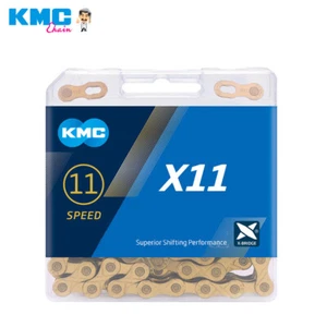 KMC 11 Speed Chains X11 Gold Ti-N Road E-Bike Bicycle Chain 118L For Shimano US - Picture 1 of 3