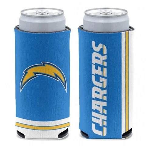 New 2-Sided Los Angeles Chargers Football League Licensed Slim Can Cooler- 1PC Cover